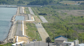 New seawalls and reinforcement of the embankment